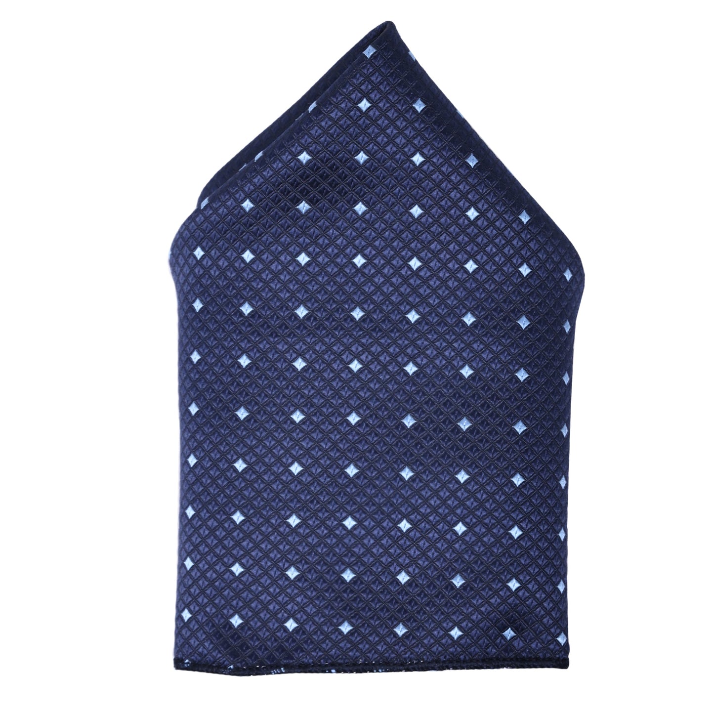 Sky Crystal Navy Italian Silk Neckties Set Pocket Square Silver Tiepin
