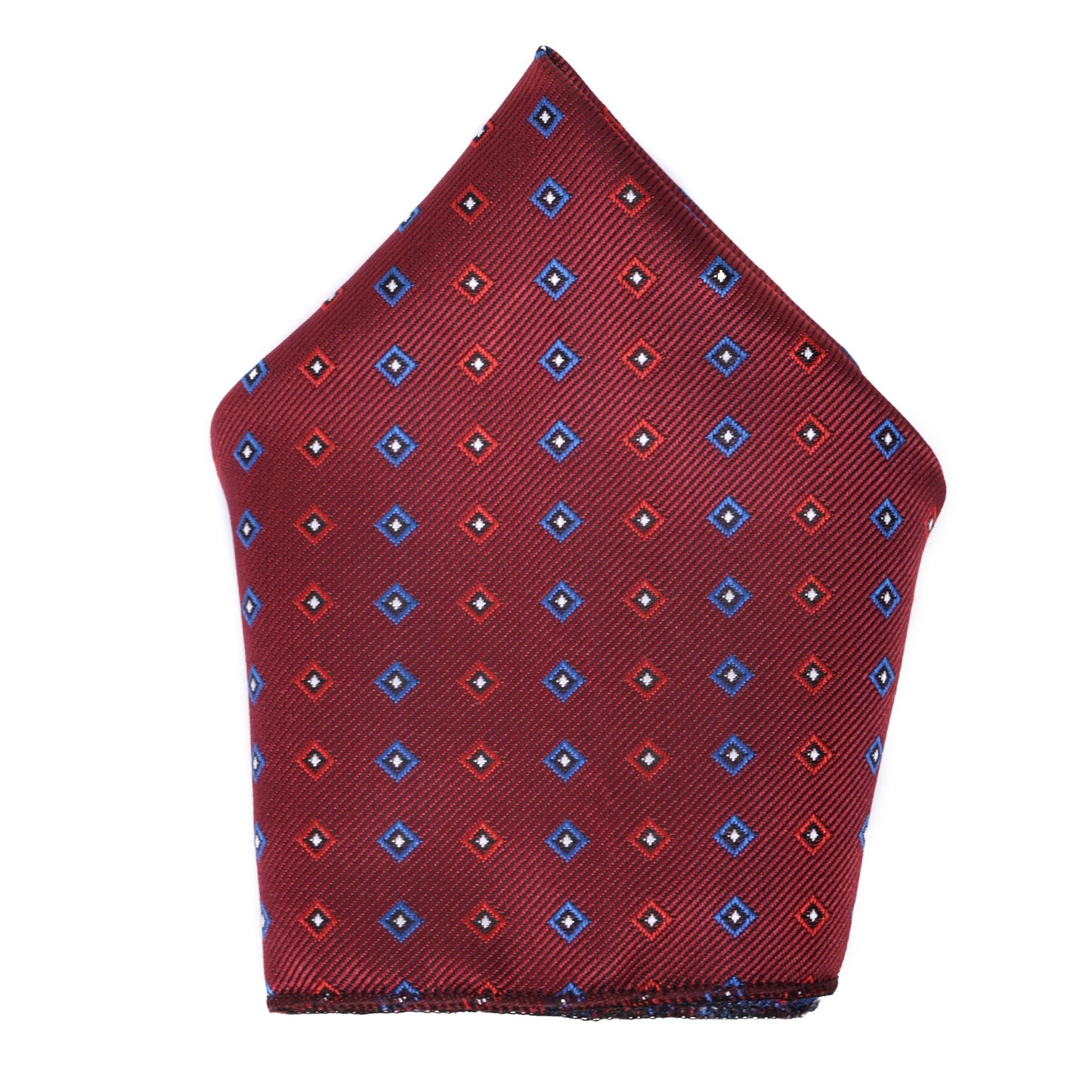 Royal & Maroon Italian Silk Neckties Set Pocket Square Silver Tiepin