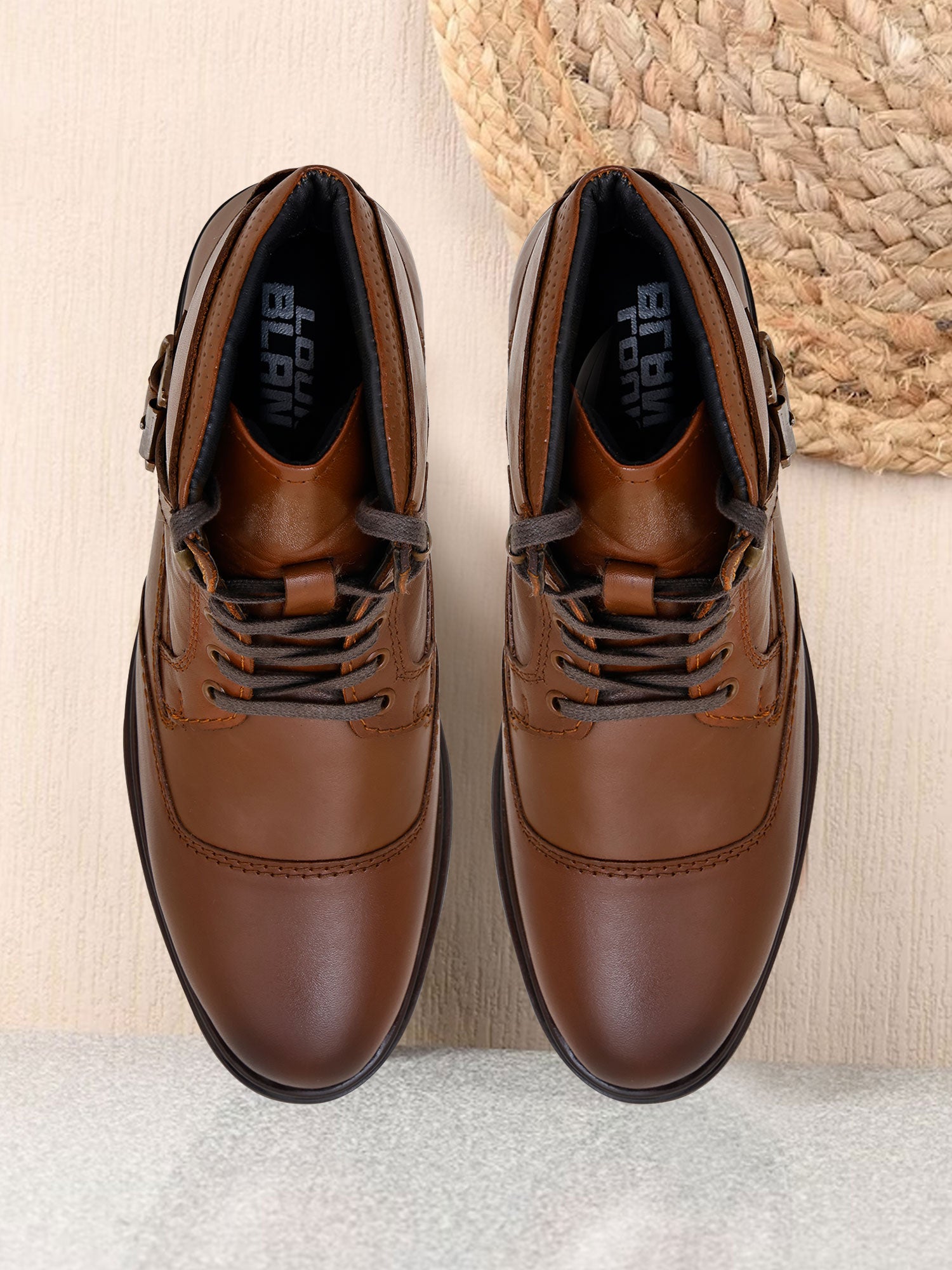 Handcrafted Italian Leather High Ankle Biking Boots ( LB05A)