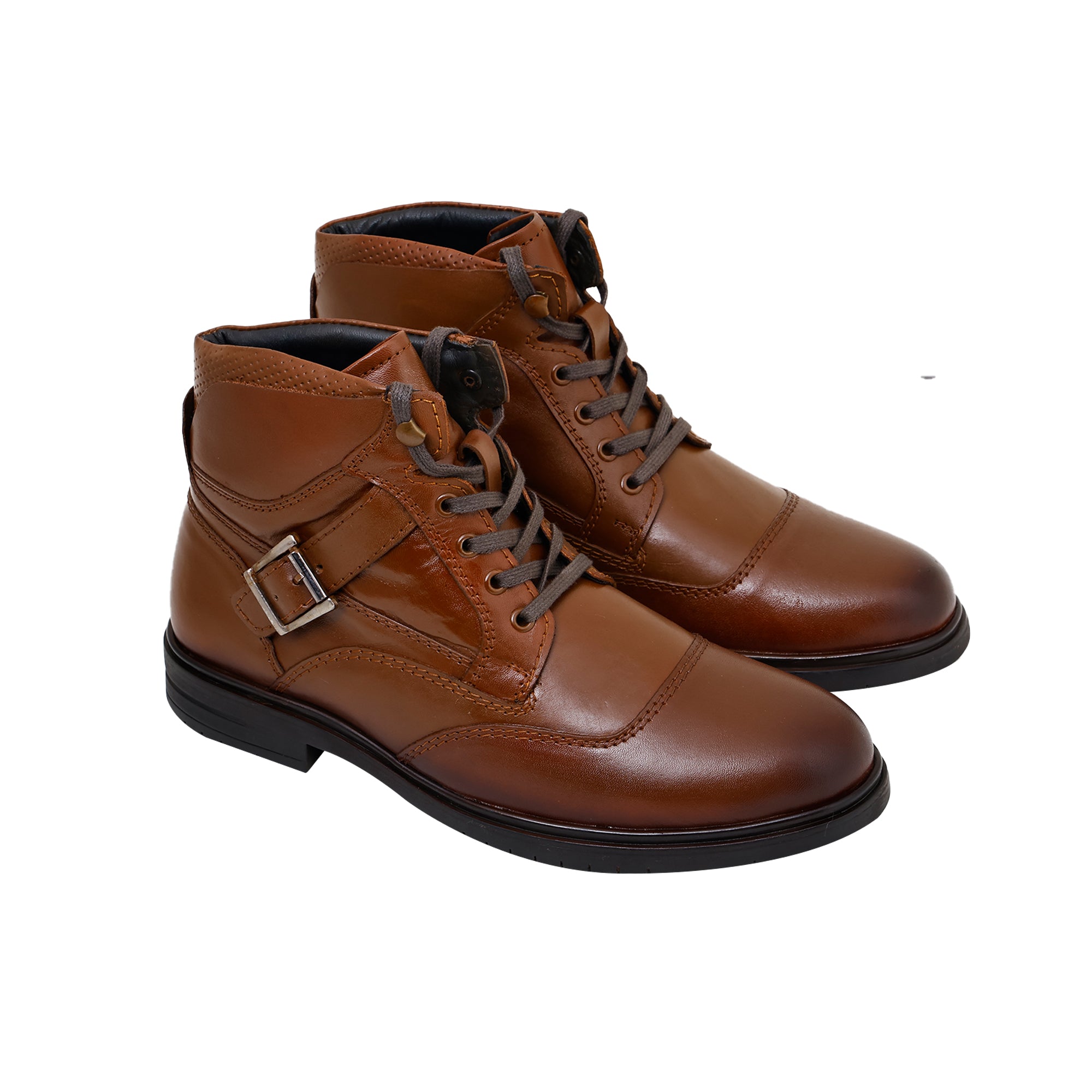 Handcrafted Italian Leather High Ankle Biking Boots ( LB05A)