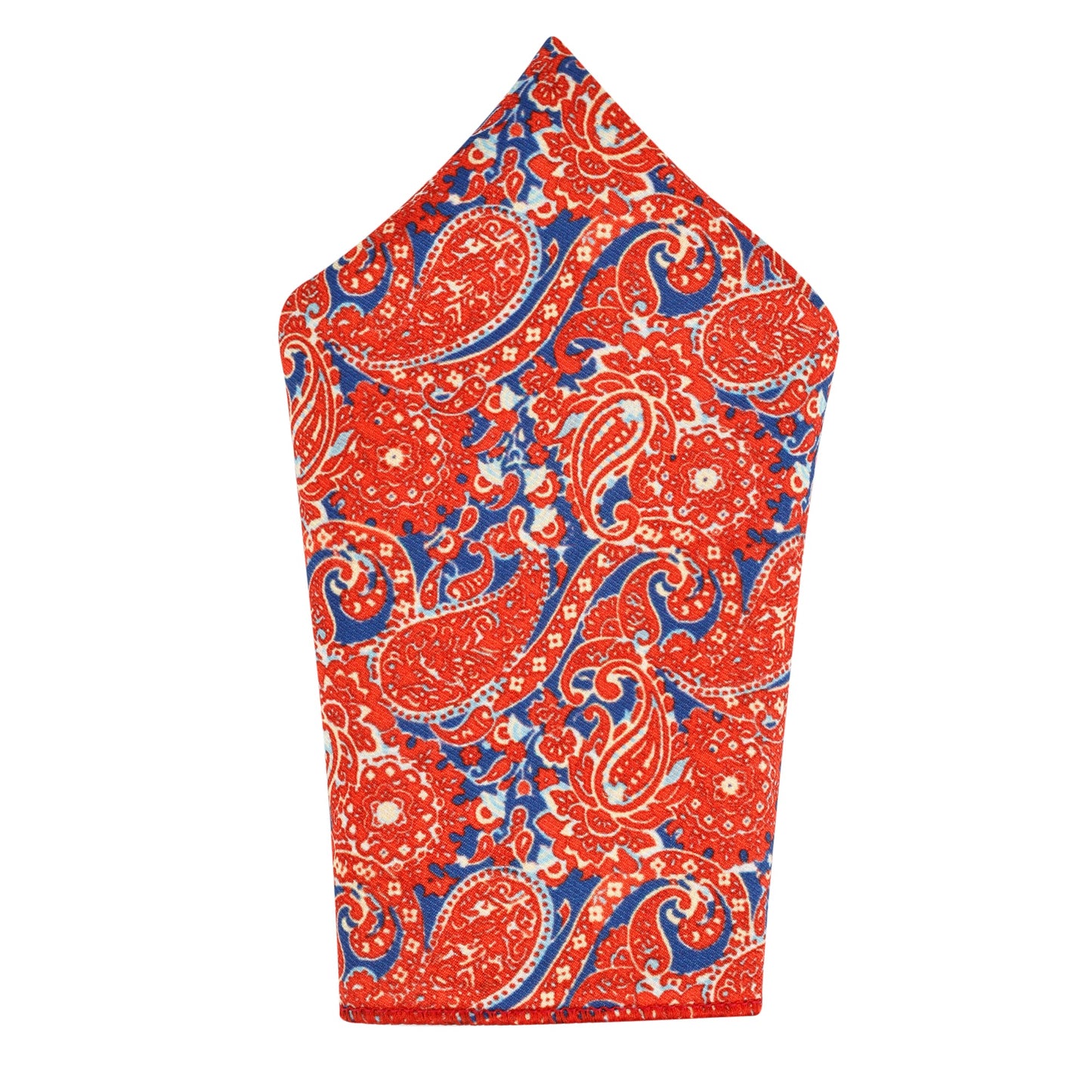 Blaze Orange Luxury Italian Silk Necktie Set With Pocket Square, Silver Tie Pin, Cufflinks & Brooch