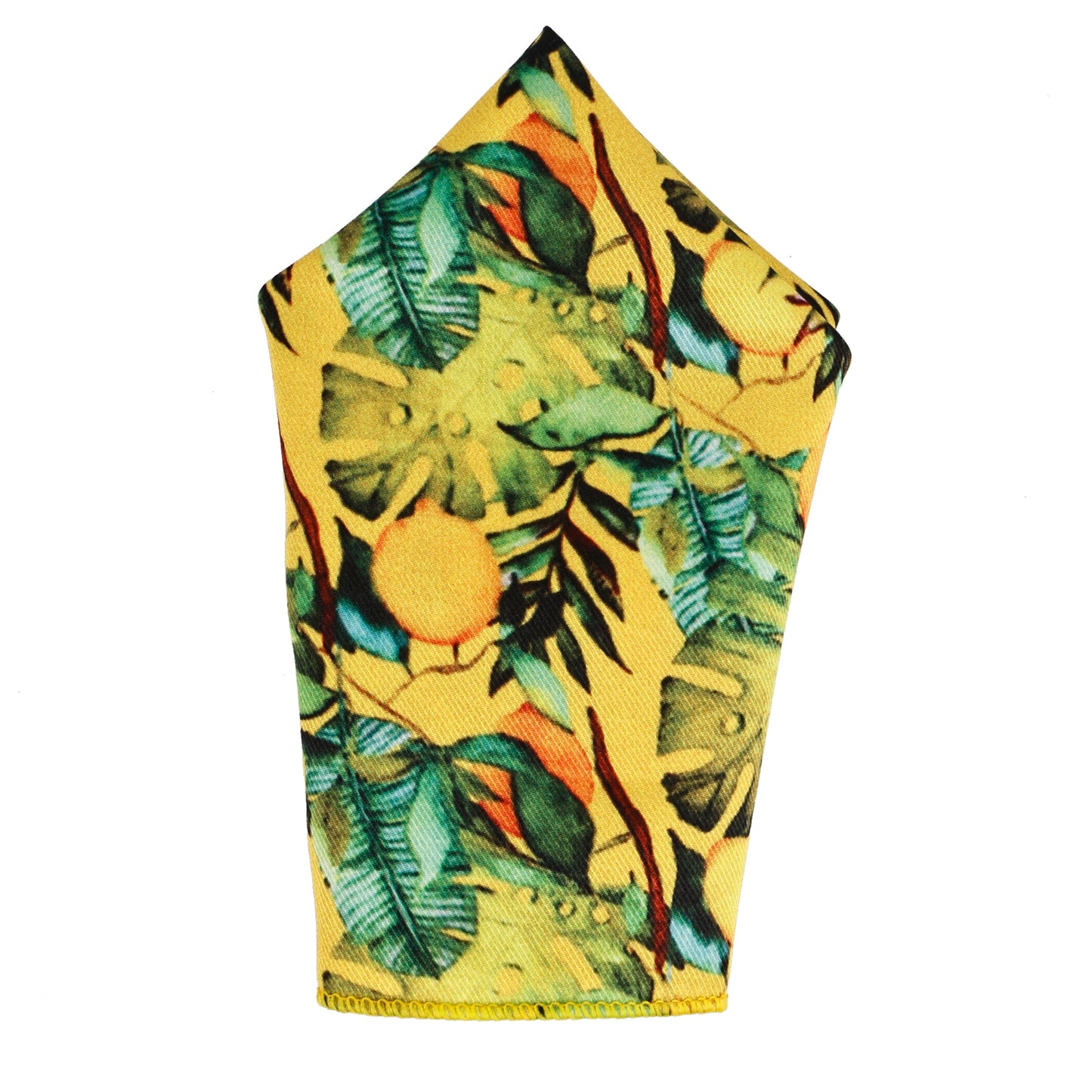 Sheen Yellow Luxury Italian Silk Necktie Set With Pocket Square Silver Tie Pin, Cufflinks & Brooch