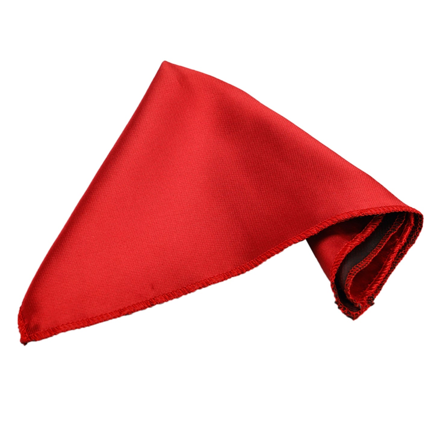 Red Color Luxury Solid Necktie Set With Pocket Square Silver Tie Pin, Cufflinks & Brooch