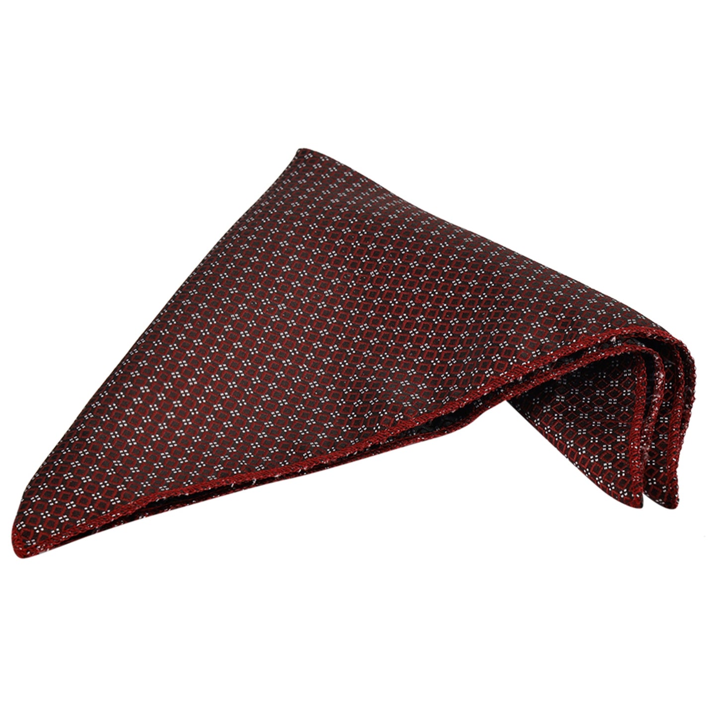 Polka Rosewood Italian Necktie With Pocket Square Silver Tie pin, Cufflinks & Brooch