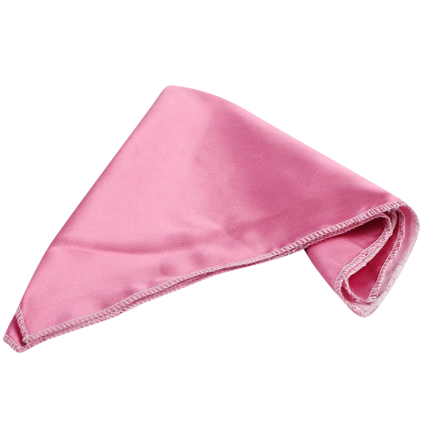 Baby Pink Luxury Solid Necktie Set With Pocket Square Silver Tie Pin, Cufflinks & Brooch