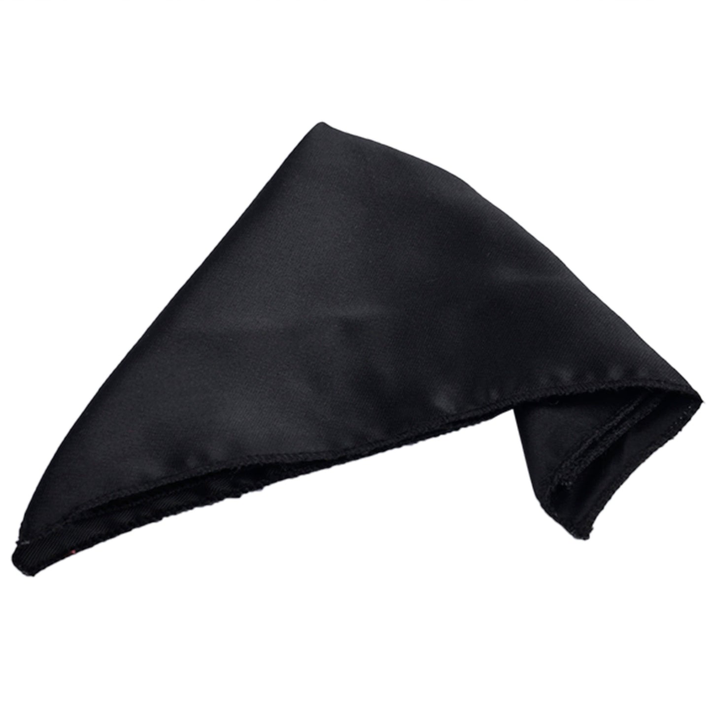 Pearl Black Luxury Solid Necktie Set With Pocket Square Tie Pin, Cufflinks & Brooch