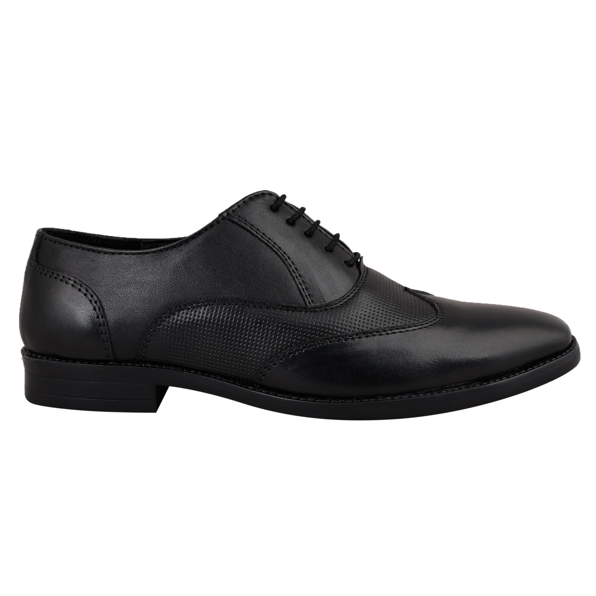 Louis Blanc Handmade Premium Italian leather Derby Black Shoes (LB 27)