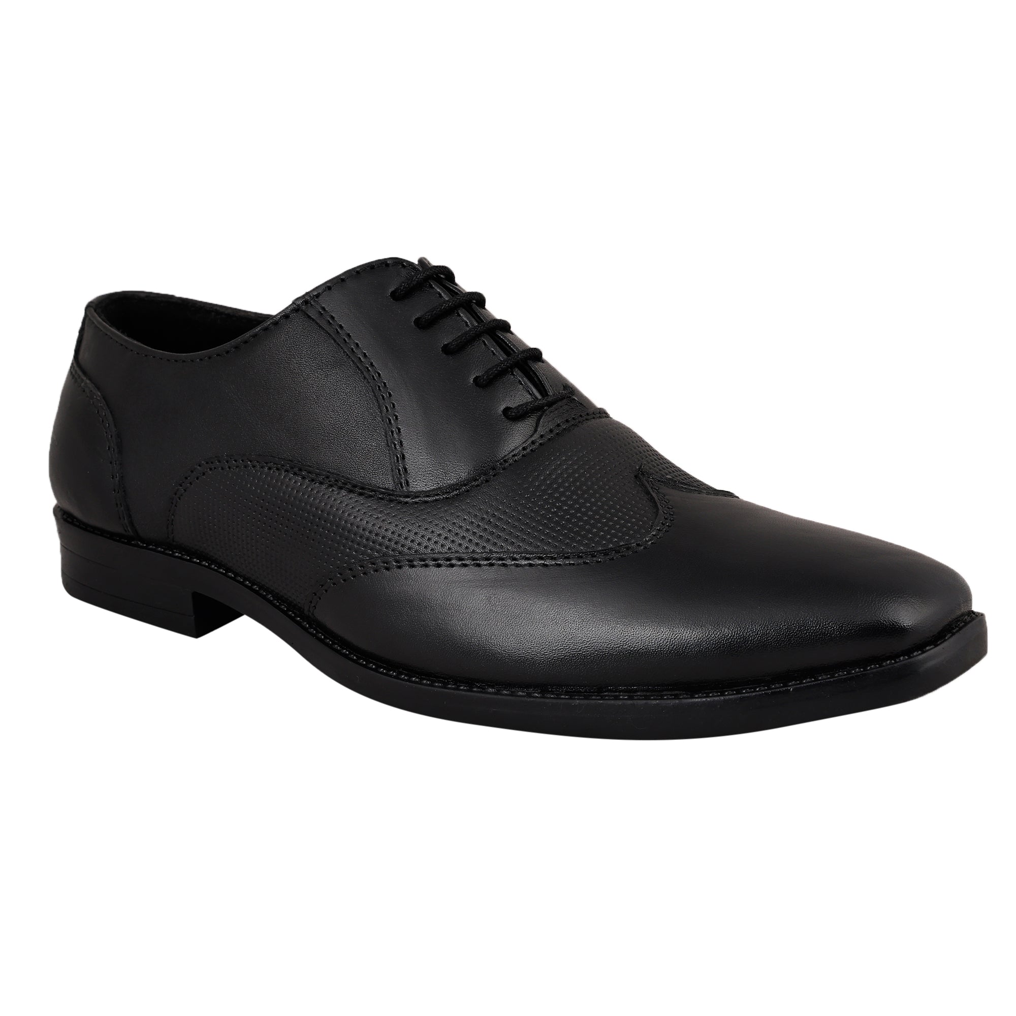 Louis Blanc Handmade Premium Italian leather Derby Black Shoes (LB 27)