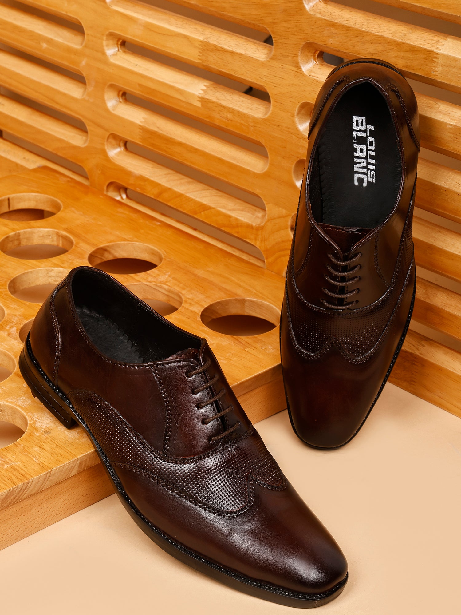 Louis Blanc Handmade Premium Italian leather Derby Dark Cherry Shoes ( LB 27A )