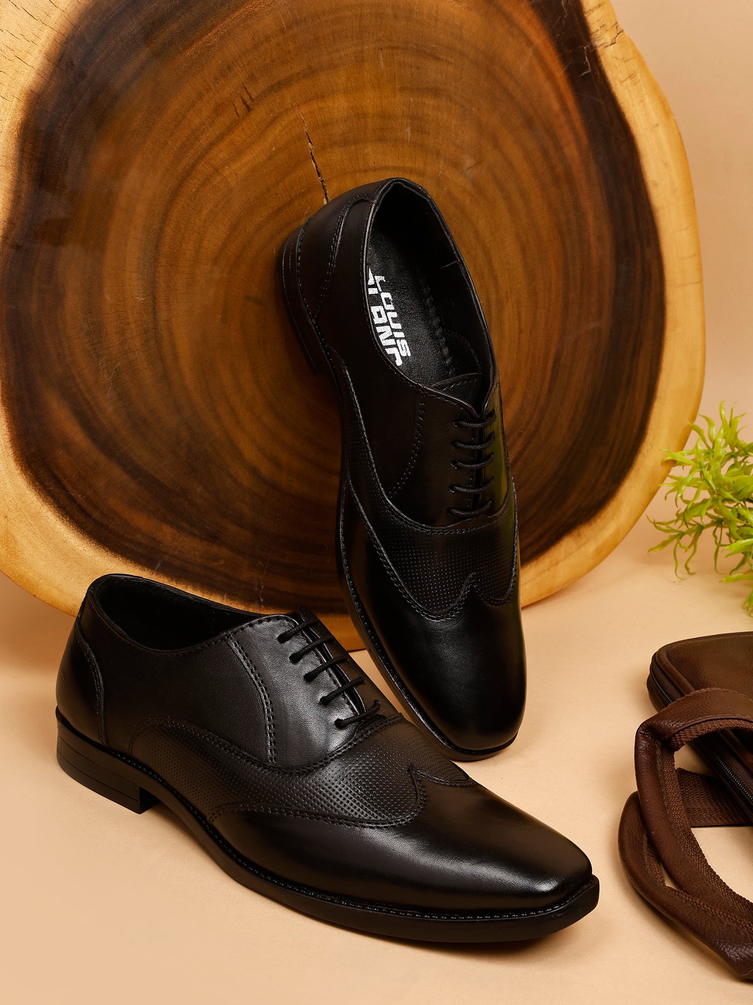 Louis Blanc Handmade Premium Italian leather Derby Black Shoes (LB 27)