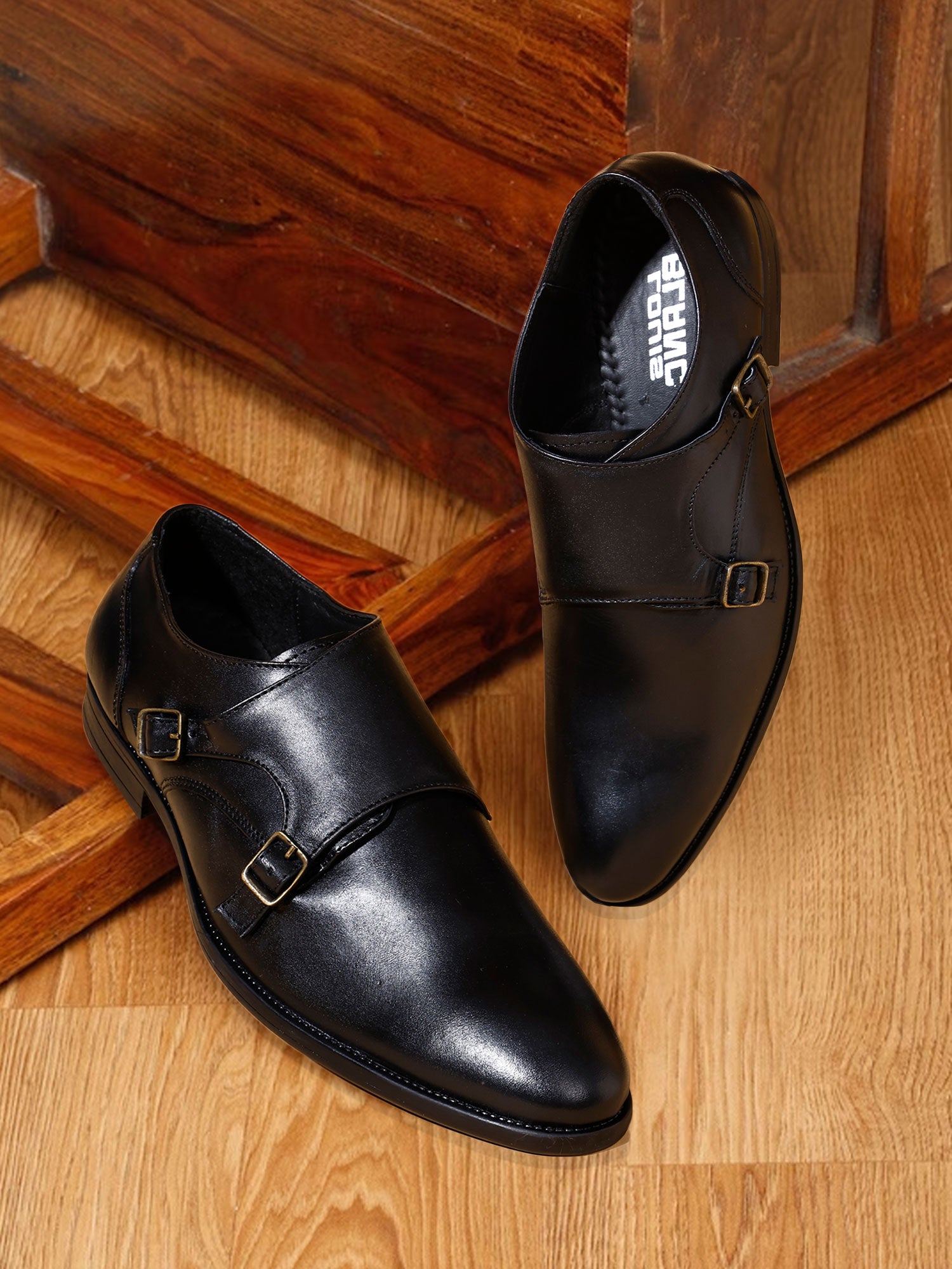 Louis Blanc Men’s Leather Formal Double Monk Strap Shoes (LB04)