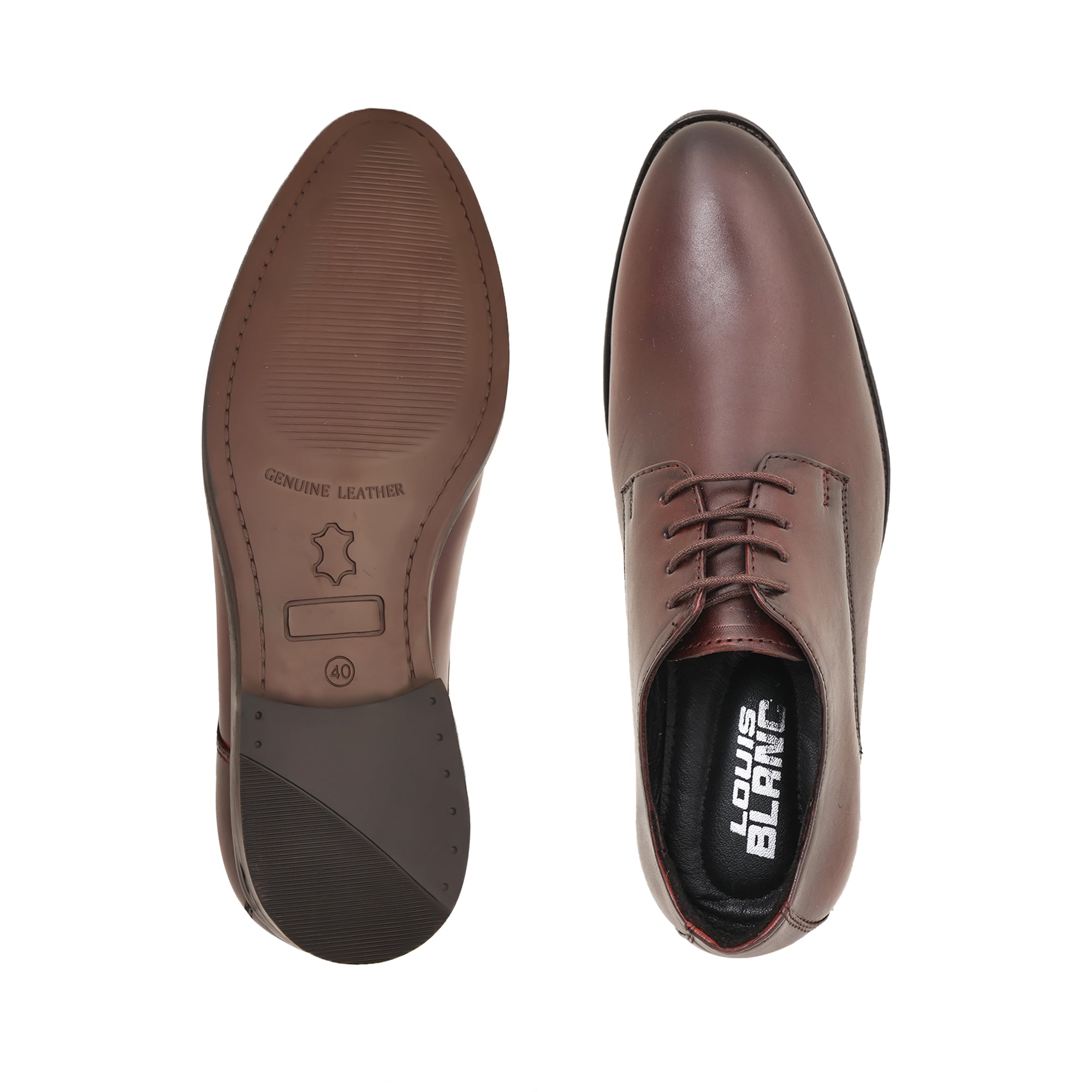 Louis Blanc Italian Leather Derby Shoes For Men’s (LB02)
