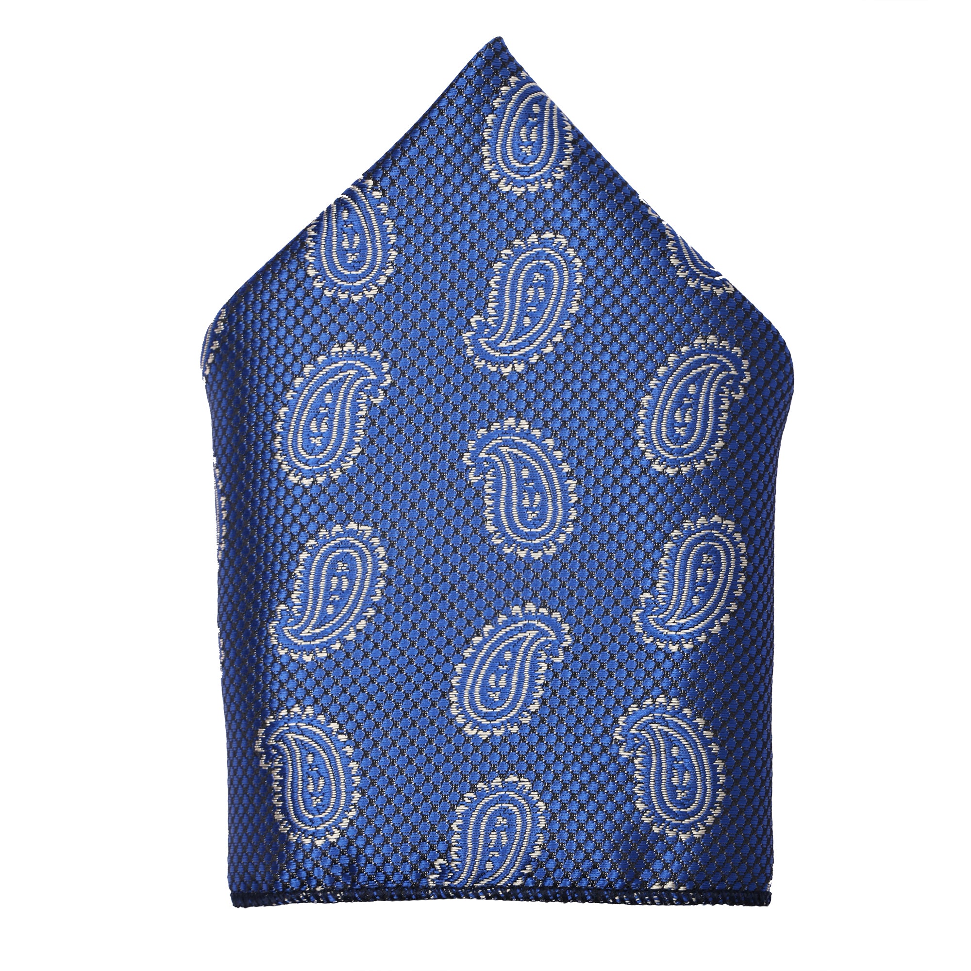 Marine Blue Italian Silk Neckties Set Pocket Square Silver Tiepin Cufflinks & Brooch