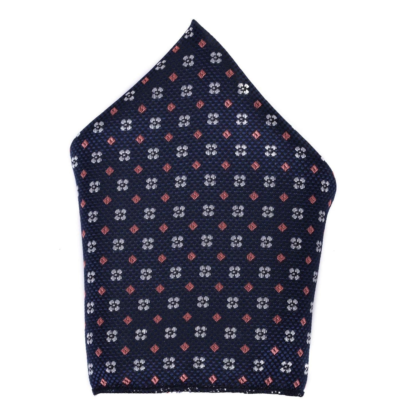 Denim Blue Italian Silk Necktie Set Pocket Square Silver Tiepin