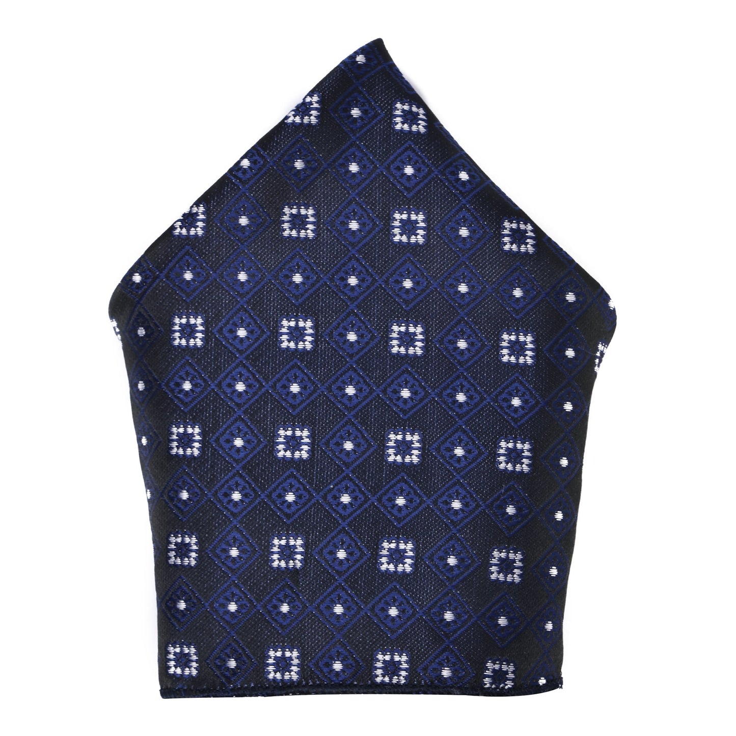 Block Navy Blue Italian Silk Neckties Set Pocket Square Tiepin Cufflinks & Brooch