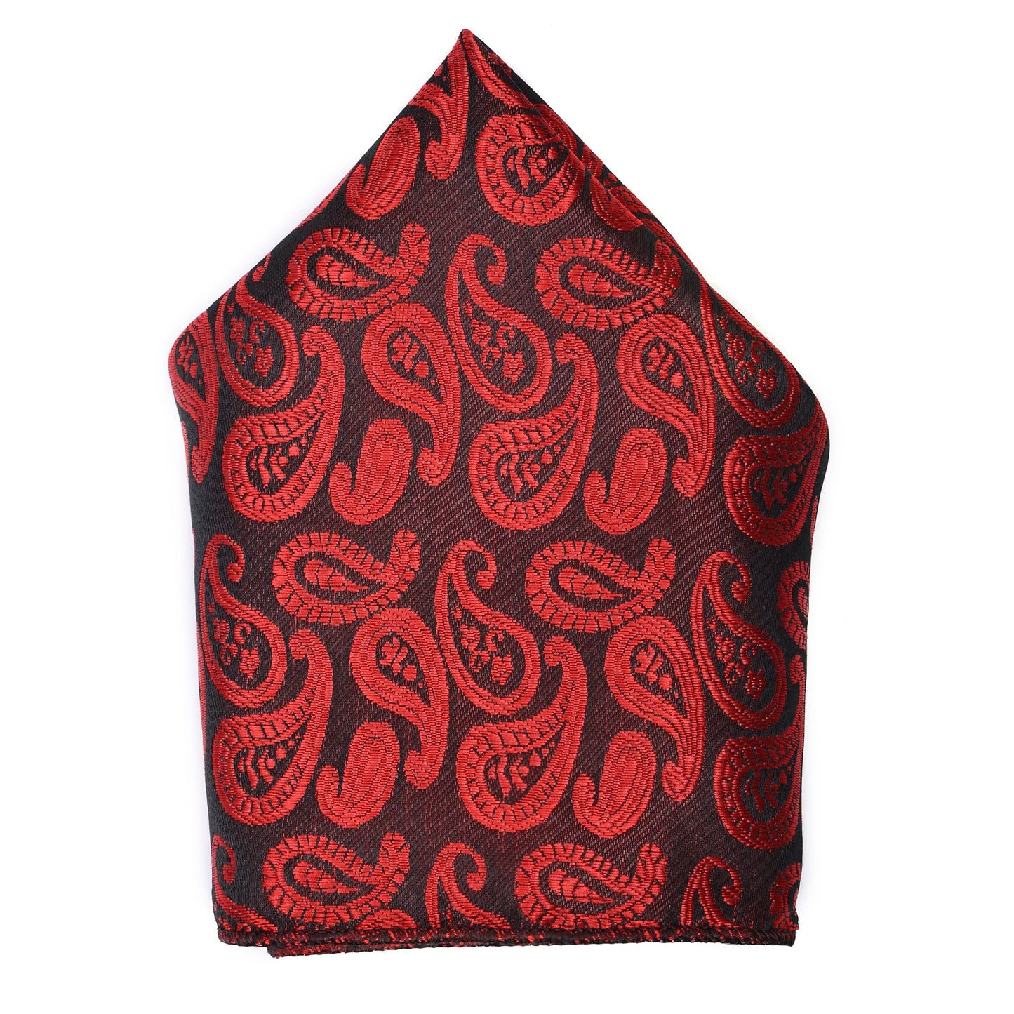 Kari Red Italian Silk Neckties Set Pocket Square Silver Tiepin