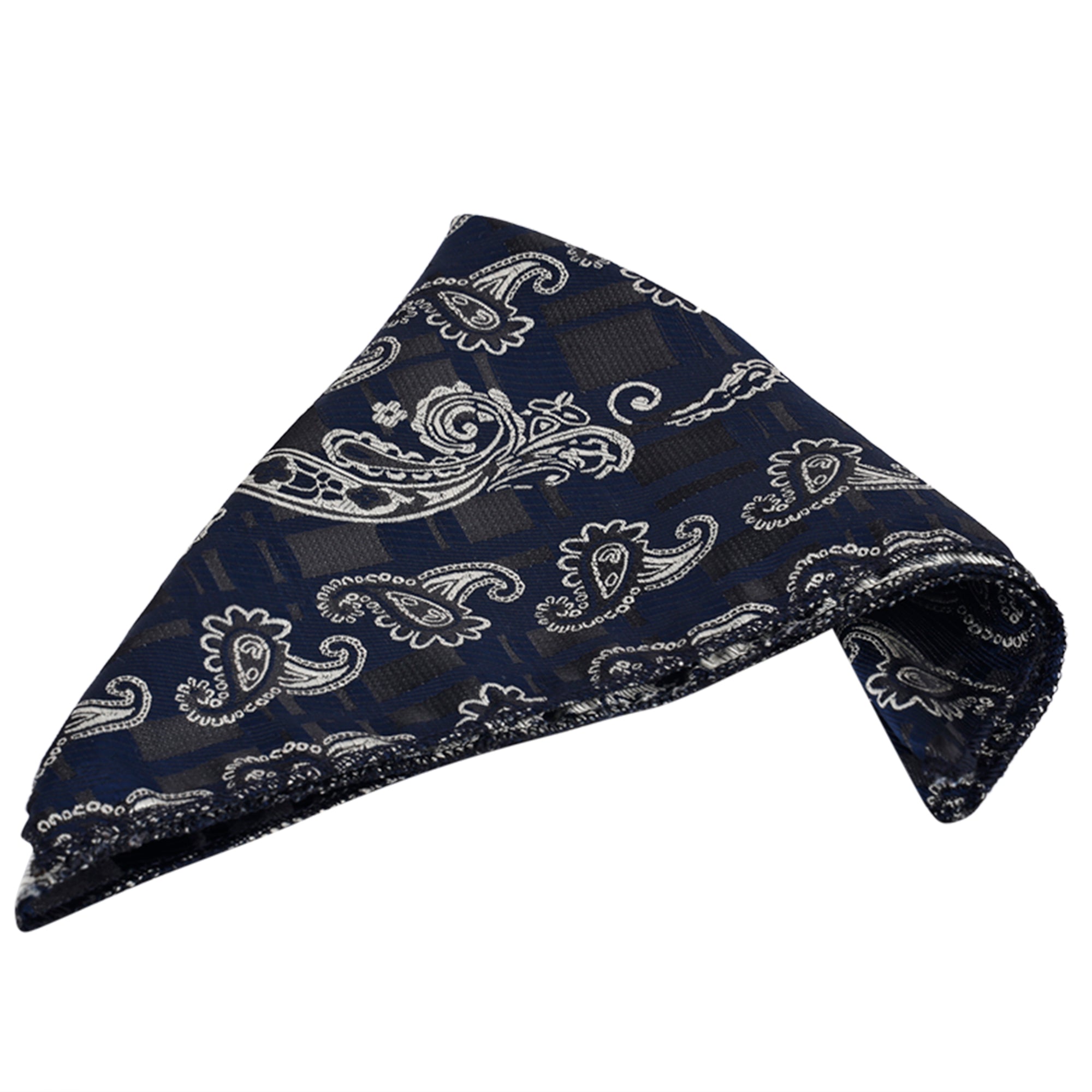 Lilac Navy Italian Necktie Set With Pocket Square Silver Tie Pin, Cufflinks & Brooch