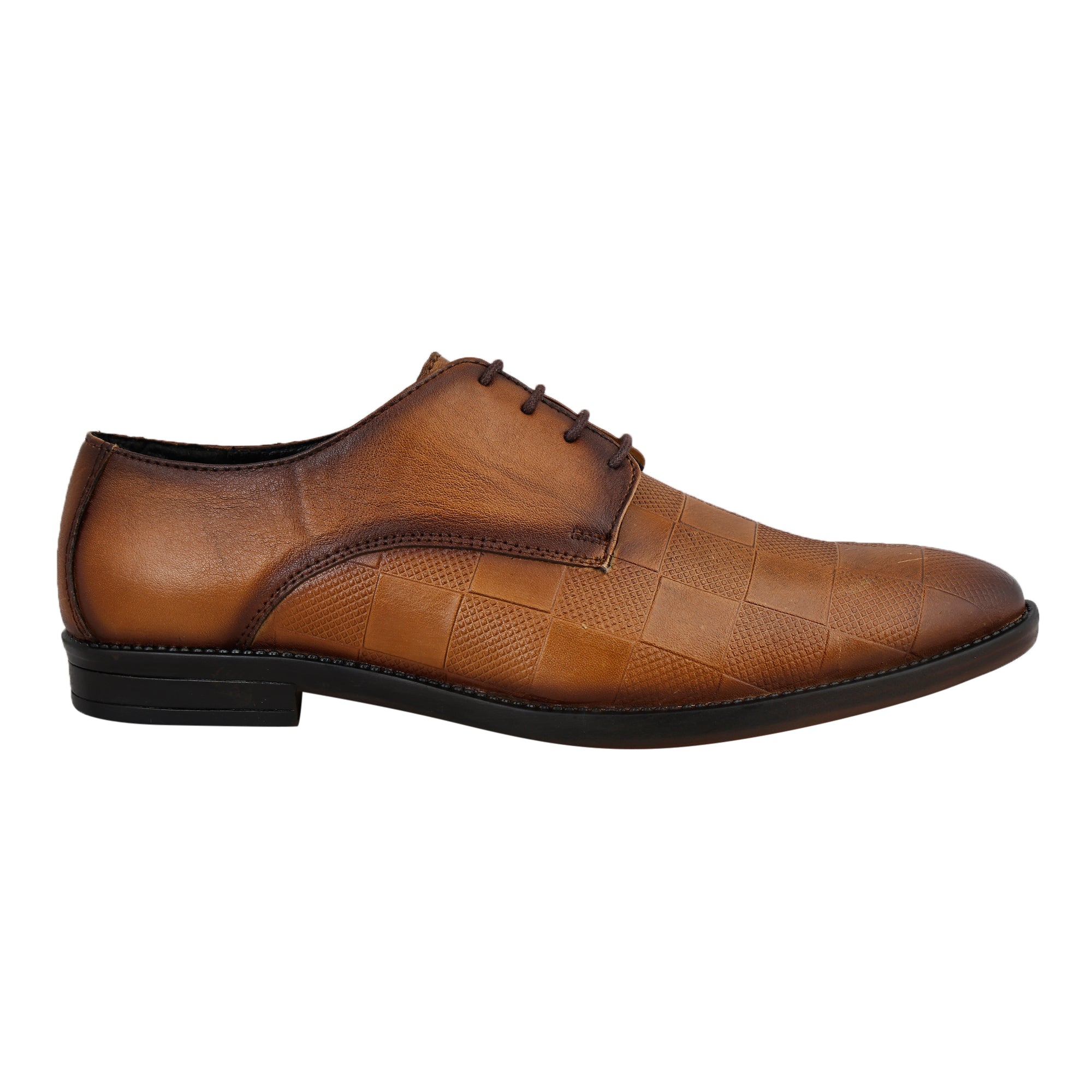 Louis Blanc Crust leather Block Pattern Design Formal Shoes For Men's (LB 01)