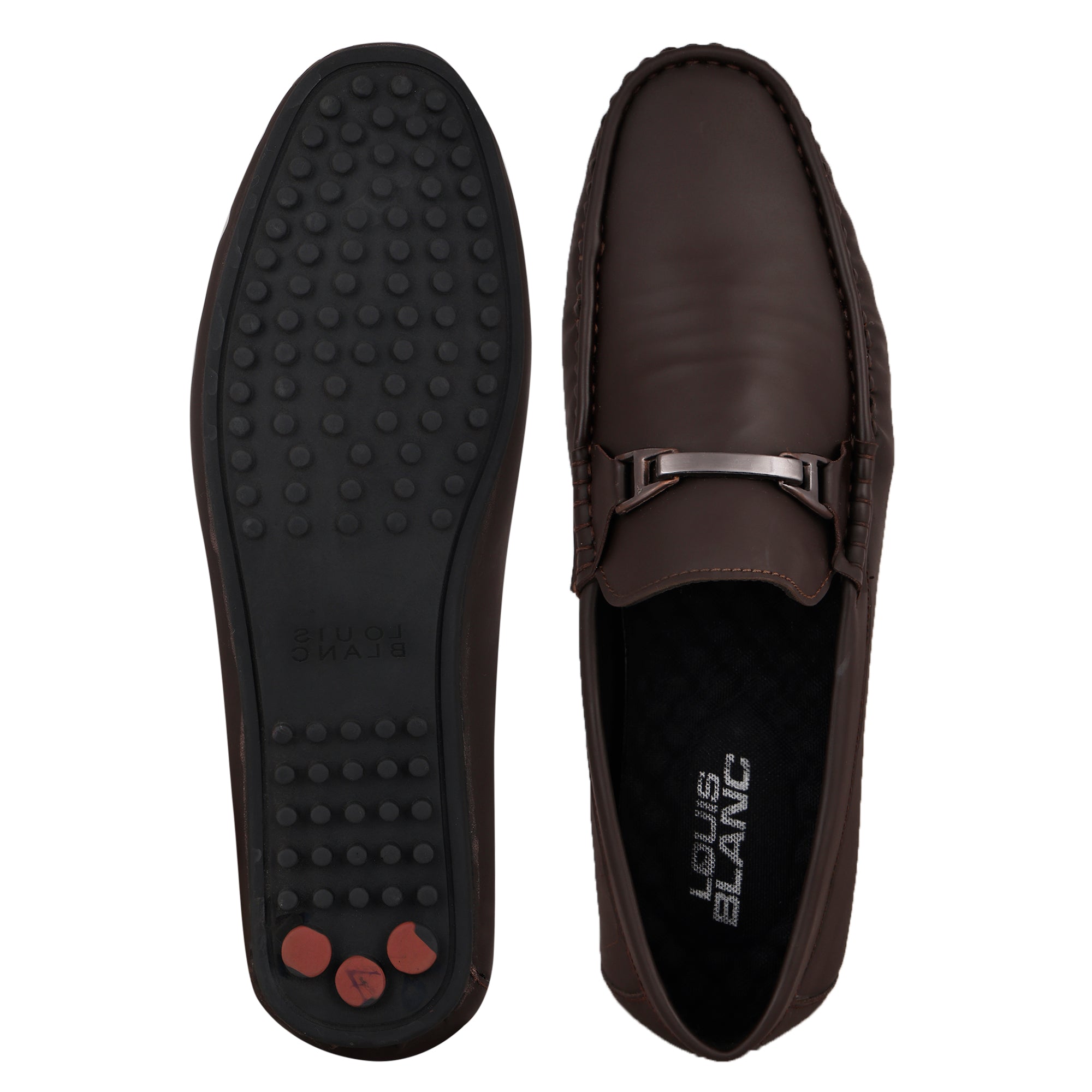 LB 39A Men's Brunette Brown Slip On Style Loafer Most Comfortable Doctor Insole With Wrinkle Free Fox Leather Loafers.