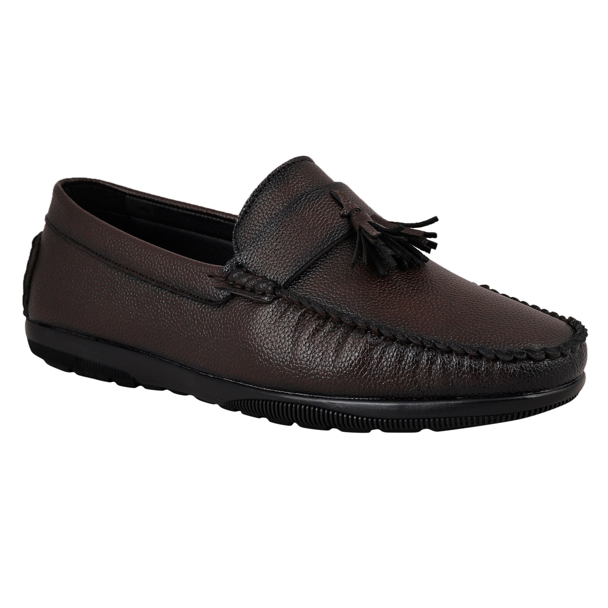 LB 47A Brunette Brown Slip On Style Loafer Most Comfortable Doctor Insole With Wrinkle Free Fox Leather Loafers.