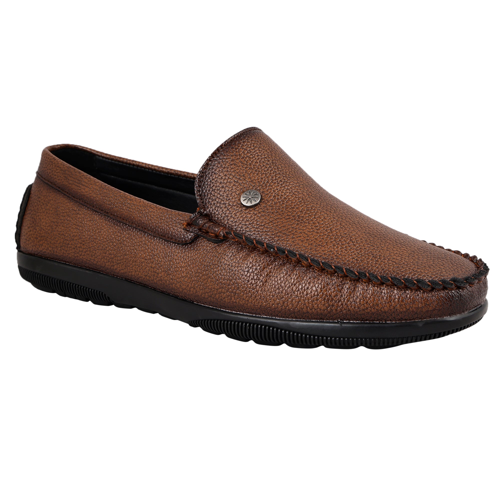 LB 45B Buckle Russet Tan Slip On Style Loafer Most Comfortable Doctor Insole With Wrinkle Free Fox Leather Loafers.