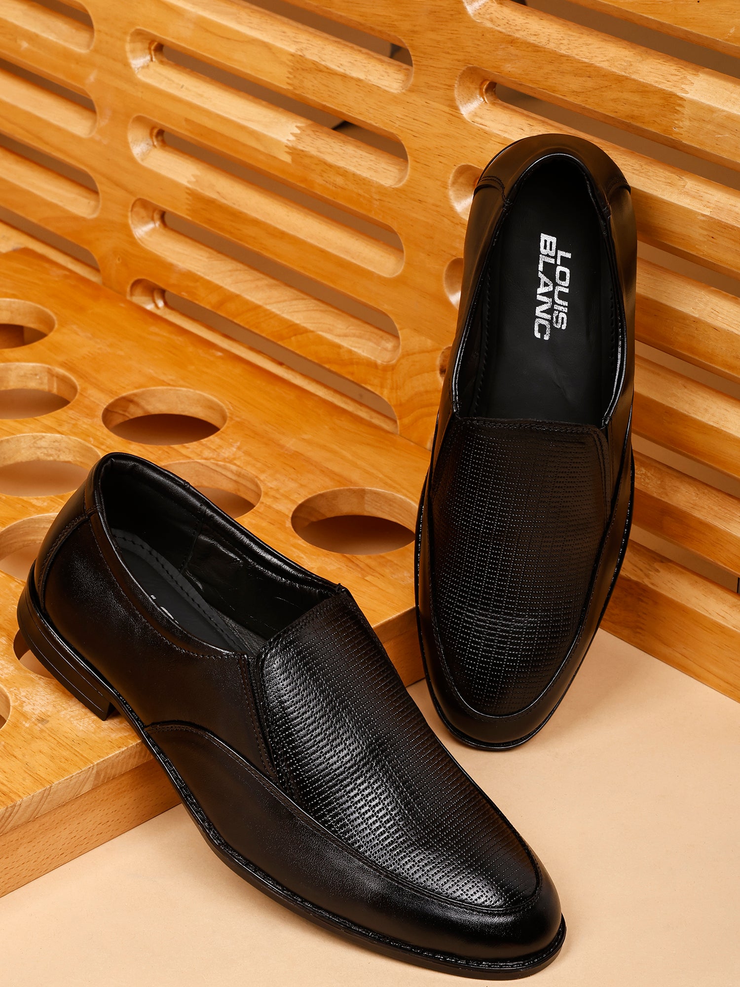 Men's Obsidian Black Slipon Style Comfortable Loafers (LB 36)