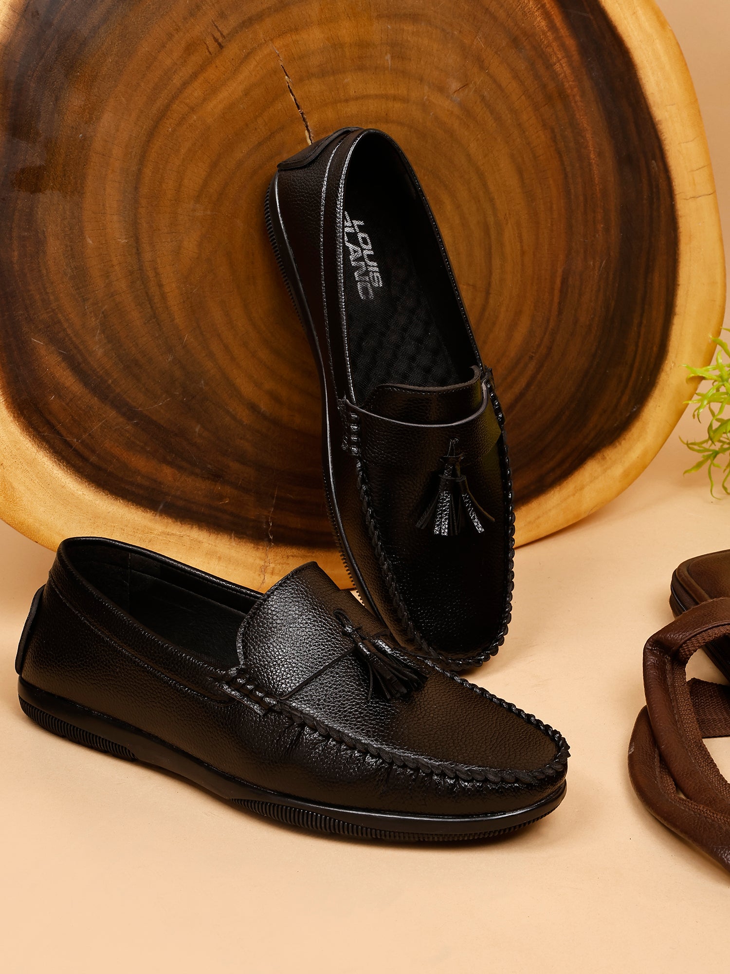 LB 47 Obesidian Black Slip On Style Loafer Most Comfortable Doctor Insole With Wrinkle Free Fox Leather Loafers.